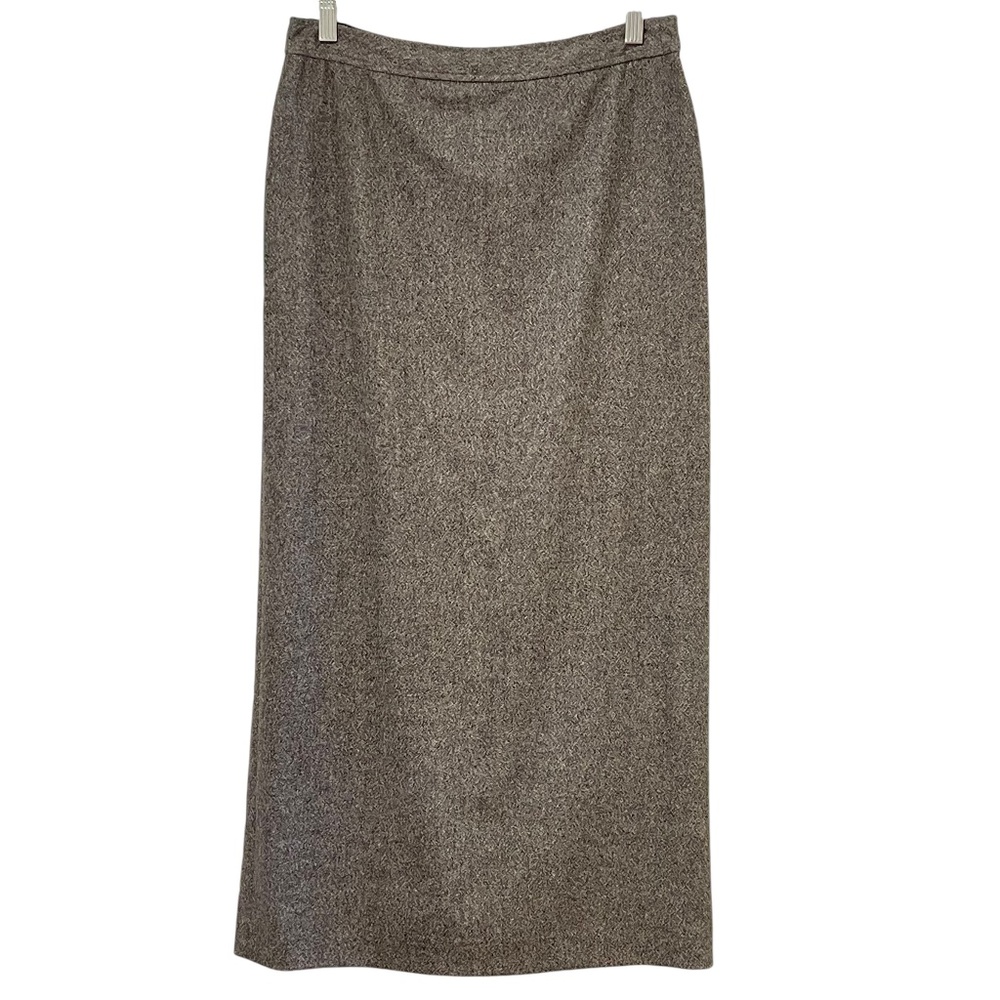 Ann Taylor Stretch Wool Blend Midi Pencil Skirt | Black/Gray | 10
